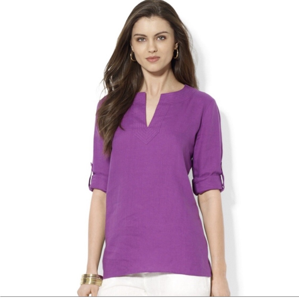 Lauren Ralph Lauren 100% Linen Tunic Sz XL